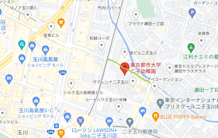 東京都市大学二子幼稚園の周辺地図